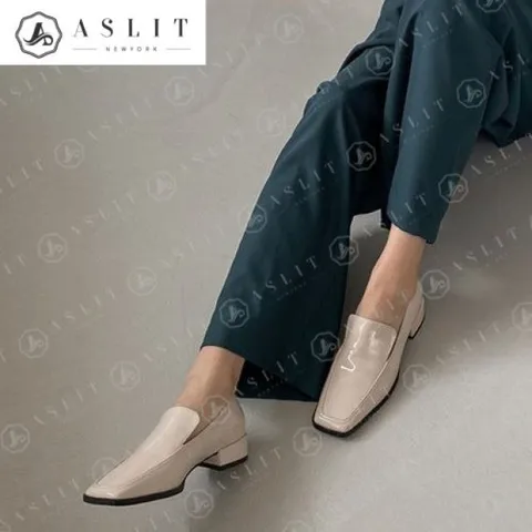 [애슬릿] 데일리 스퀘어 여성 베이직 키높이 로퍼 3cm