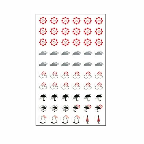 날씨 스티커 12mm 7매 일기장 캘린더꾸미기 711 (WD77A4B)