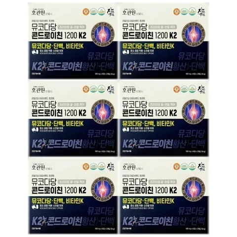 [건강식품] 호관원 뮤코다당 콘드로이친1200 K2 45정2개입 6박스