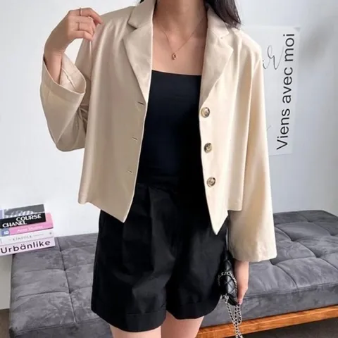 베이직 여성 추천 숏자켓 4컬러 1P 출퇴근 하객 오피 (WFGTTQJ)