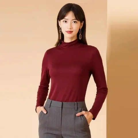 홈쇼핑 판매상품  가을 여성 하프넥 티셔츠 15종택1