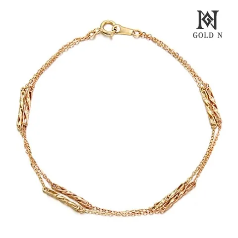 [골드앤] 14K 트위스티 두줄 팔찌 콤비