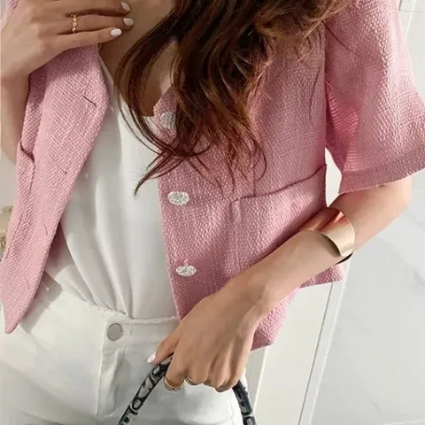 쥬디제이 린넨자켓 린넨반팔자켓 여자린넨자켓 자켓 (WFHZ40Z)