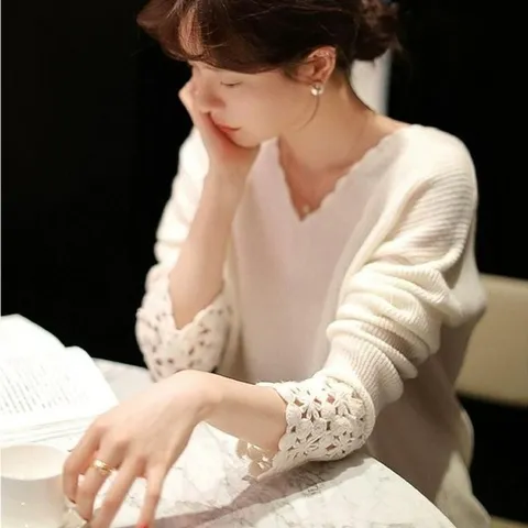 고품질 로맨틱디자인 펀칭 니트 (WFK4Z8N)