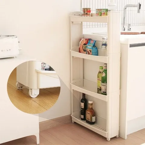 세탁실수납 세탁실틈새장 4단 아이보리 PP (WF7A432)