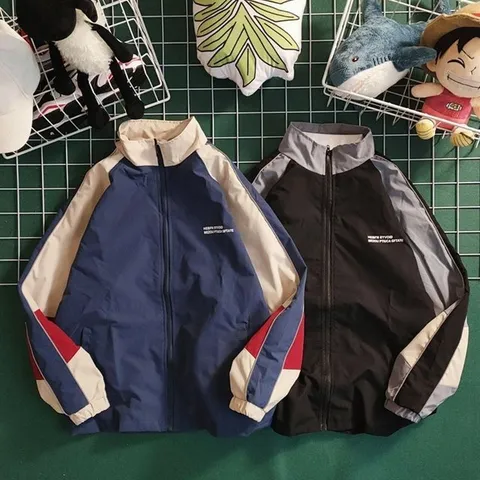 배색 라인 간절기 바람막이 트레이닝 운동자켓 (WFGDIJD)