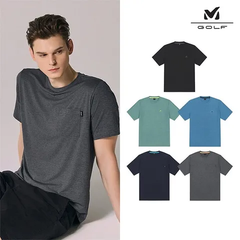 밀레골프 25SS 최신상! 고 기능성 반팔티셔츠 5종, 남성