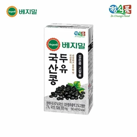 베지밀 국산콩 검은콩 고칼슘 두유 190mlx48팩