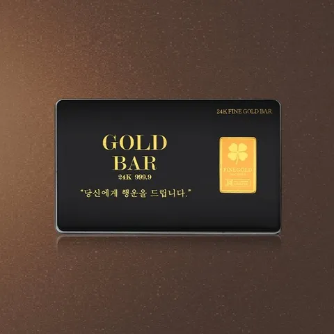 [골드퀸즈] 24K 순금 행운 클로버 골드카드