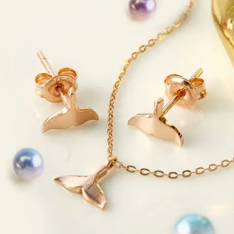 [비앤비골드] 18K 고래꼬리 행운 주얼리세트 NPS29270