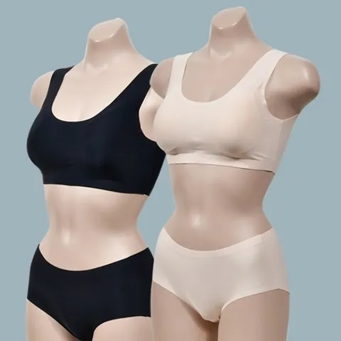 무봉제 노와이어 A컵 B컵 공용 스포츠형 누디 브라팬티세트