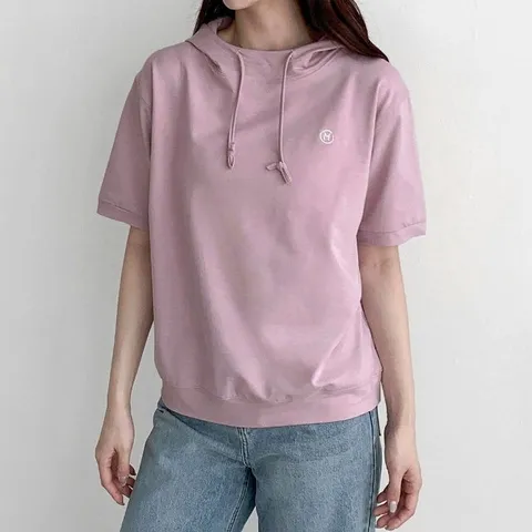 여성 여름 면 반팔 후드티 맨투맨 기본티 TS1120S 빅사이즈 루즈핏