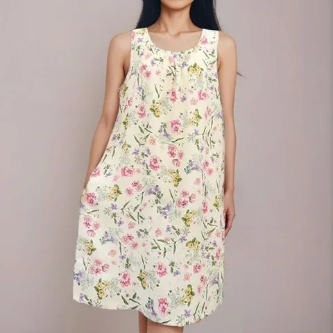 여성 인견 원피스 민소매 여름 홈웨어 (WFI8BE1)