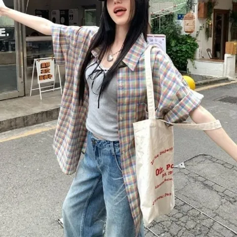 반팔 체크 추천 포켓 반팔 꾸안꾸 셔츠 남성 남자체크 (WFHMT00)