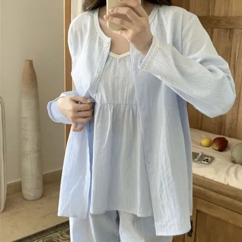 여자 잠옷 룩 홈웨어 라운지웨어 사계절 여름 (WFK7C7E)