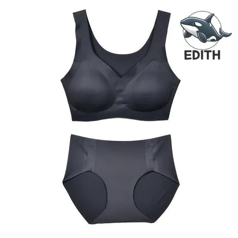 부드러운 운동용 브라팬티 블랙 심리스 인견 (WFH3HBB)