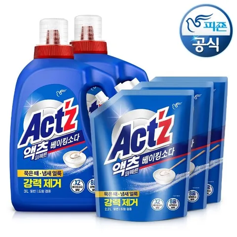 액츠 퍼펙트 세탁세제 3Lx2개+2.2Lx3개(딥클린/베이킹)
