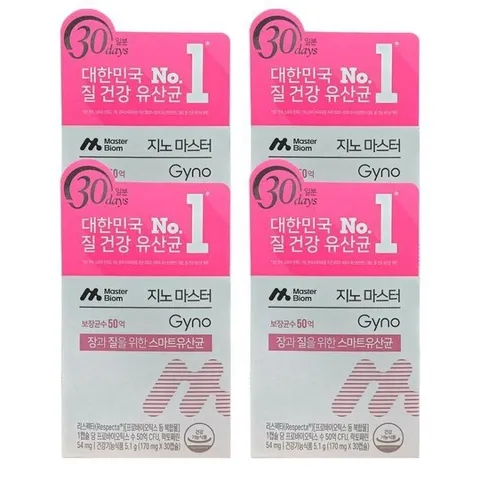 마스터바이옴 지노 마스터 질유산균 170mg x 30캡슐 4박스 HIS