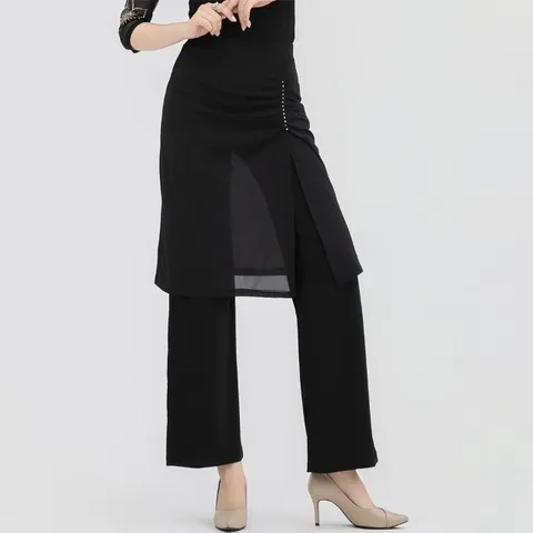 쉬폰 망사 롱 스커트 치마바지 라인 밸리 사교 모던 와이드팬츠 스포츠