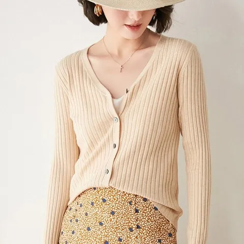 여성골지니트가디건 베이직 가디건