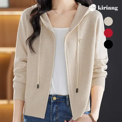 [키리앙] 엘리제 후드 니트 가디건