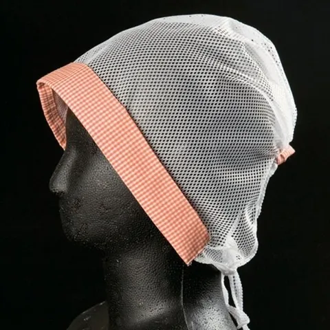 오렌지체크 망사스카프 망사두건 라운드캡 망사모자 (WFGDY76)