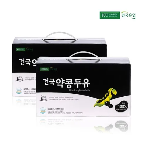 건국 약콩두유 40팩 / 국산 검은콩(흑태)과 국산 약콩