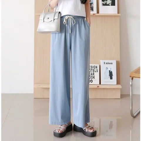 디아 텐셀 쿨 와이드 팬츠 3color 데님 일자 바지 밴딩 팬츠 데일리 팬츠