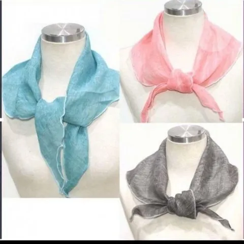 손수건마니아 무지 여름 스카프 마 한정판매 시원한 삼각 (WFK7JM9)