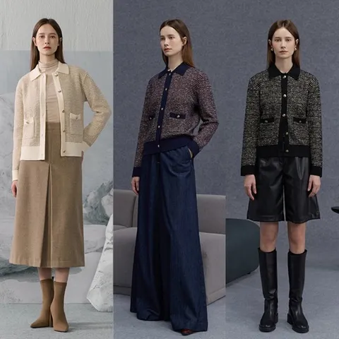 25FW 트위드 니트 재킷 1종 MS253F0101SW