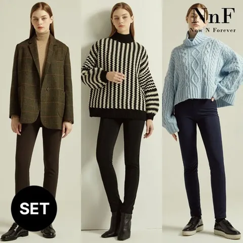 NnF 여성 레깅스 기모 밴딩 팬츠 4종세트