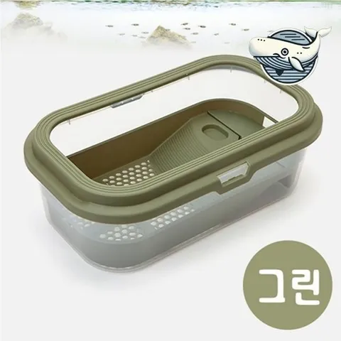 거북이 사육장 그린 투명 오픈형 수조 중형