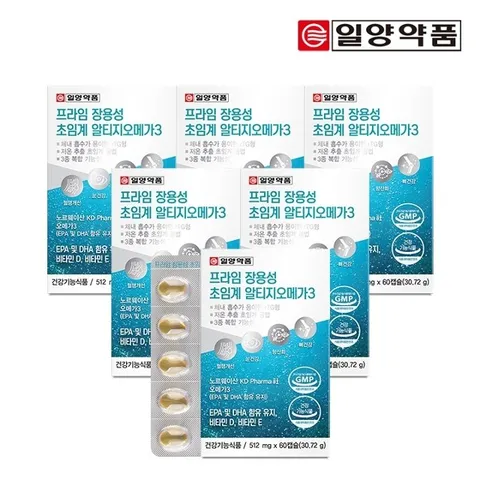 일양약품 프라임 장용성 저온초임계 알티지 오메가3 60캡슐 6박스 / 소형캡슐