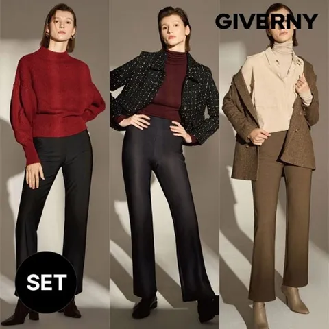 지베르니 여성 밍크 기모 밴딩 팬츠 3종세트