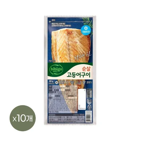 (냉동) 비비고 순살 고등어구이 60g x10개