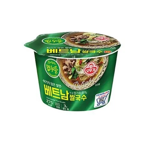 오뚜기 컵누들 베트남쌀국수 큰컵 12개 곤약국수 용기 간식 야식 출출할때 해장 베트남국수