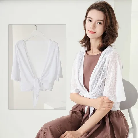 [할리마리] 여름 화이트 볼레로 가디건