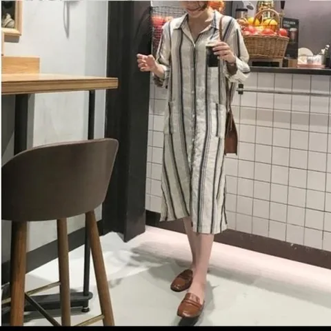 여름 땡처리특가 추천 원피스 스트라이프 꾸안꾸 롱 (WFGUQ9W)