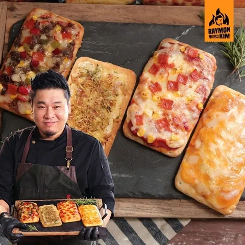 레이먼킴 사각피자 4종 16팩(블랙앵거스콤보4,포테이토베이컨4,콰트로치즈4,페퍼로니4)