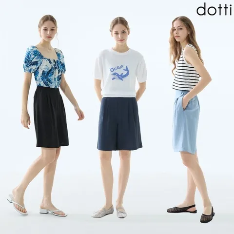 도티 린넨 블렌디드 하프 팬츠 여성3종 MW5W