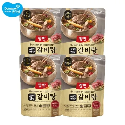 양반 수라 고려인삼 갈비탕 460g x 4봉