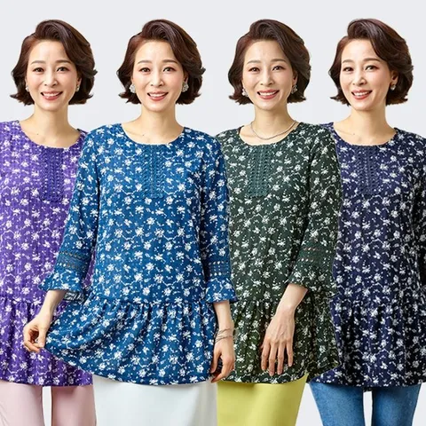 마담엘레강스 러블리 시어서커 블라우스