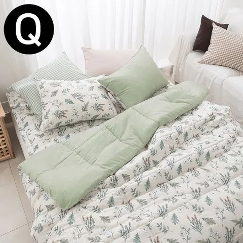 소프트마이크로 차렵이불 베이지 패드세트 퀸 침대용 (WFJJEGD)