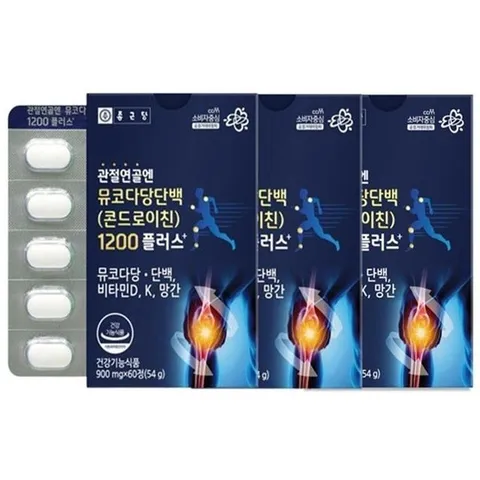 [종근당]콘드로이친 1200 뮤코다당단백 관절엔 소연골 콘도로이친 60정 X 3개