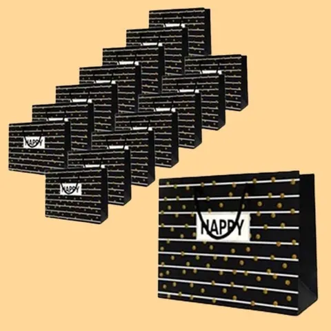 ABM 블랙 골드 도트 쇼핑백 대 15개 33 13 25cm (WFGAJ2J)