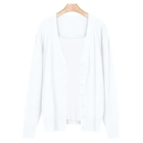 파스텔 여성 데일리 무지 단추가디건 JG-WCD-0748-화이트