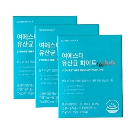 [에스더포뮬러] 여에스더 유산균 화이트 여성 500mg X 30캡슐 3개 /SJ