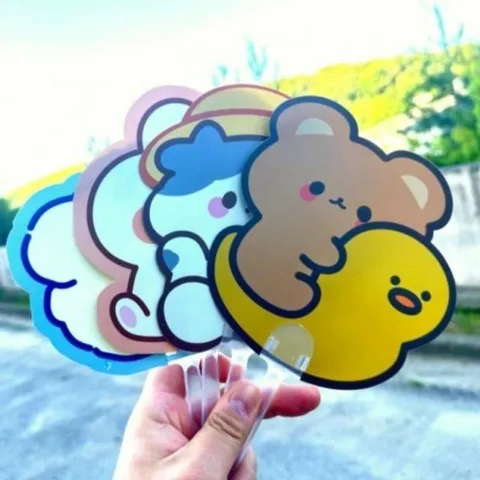 휴대용 캐릭터 추천 손부채 판촉 꾸안꾸 여름부채 캐 (WFHWEC1)