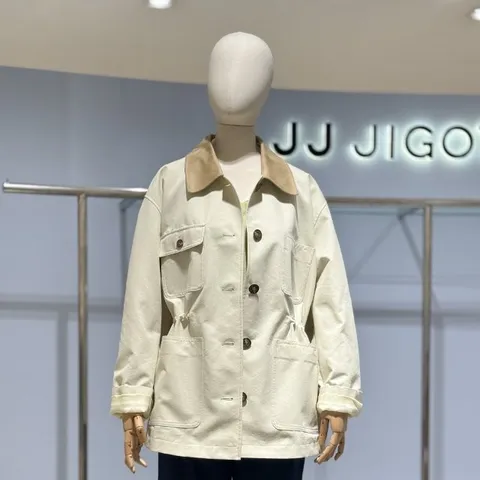 [AK수원점] [JJ지고트] 오버핏 배색 칼라 트렌치 코트GS3A0TCJ11