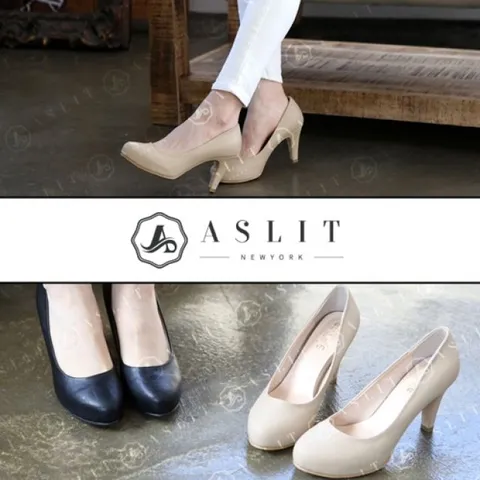 [애슬릿] 둥근코 펌프스 하이 힐 8.5cm